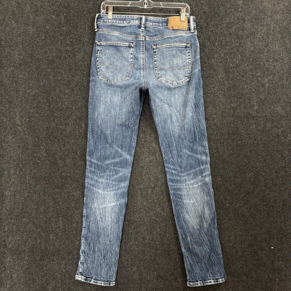 American Eagle Slim Jeans Men's 31x32 Blue Airflex Denim Faded - Picture 3 of 12